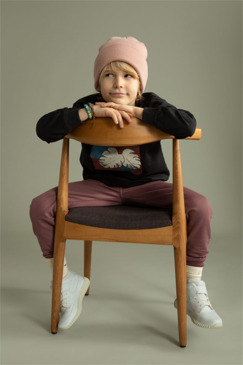 Мальчики и подростки Антрацит Свитшот оверсайз с круглым вырезом и принтом для мальчиков