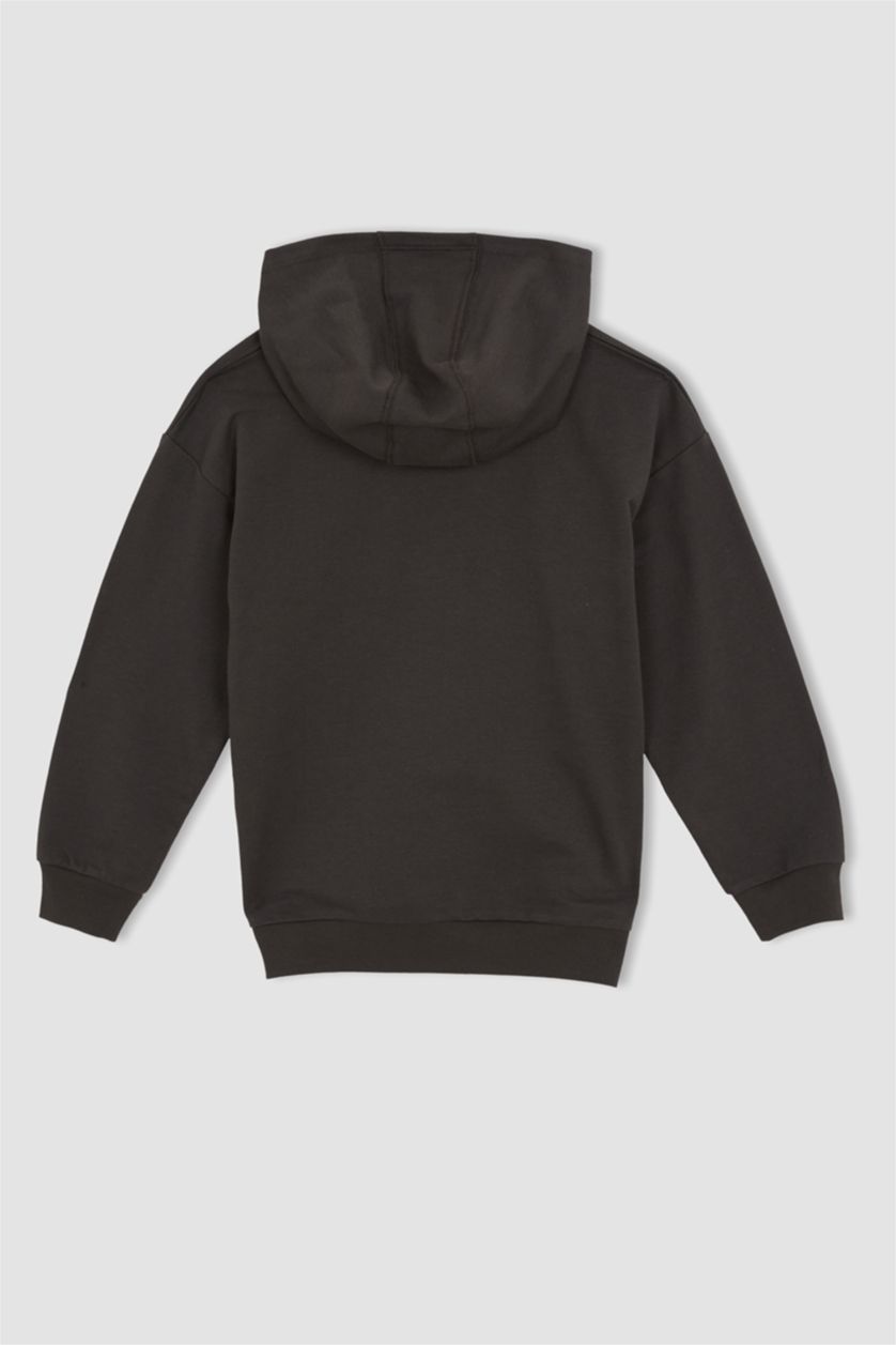 أولاد أنثرا سويت شيرت اوفر سايز بغطاء للرأس بجيب الكنغر