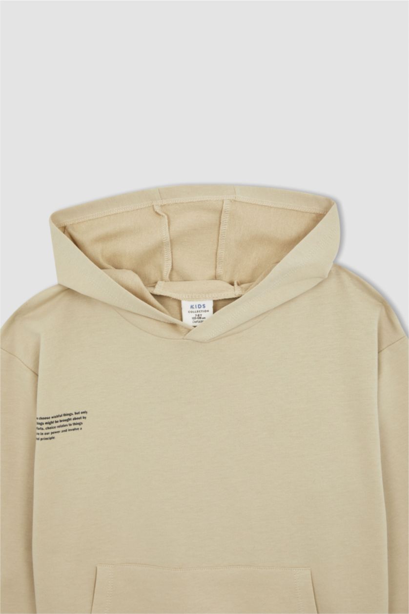 أولاد جملي سويت شيرت اوفر سايز بغطاء للرأس بجيب الكنغر