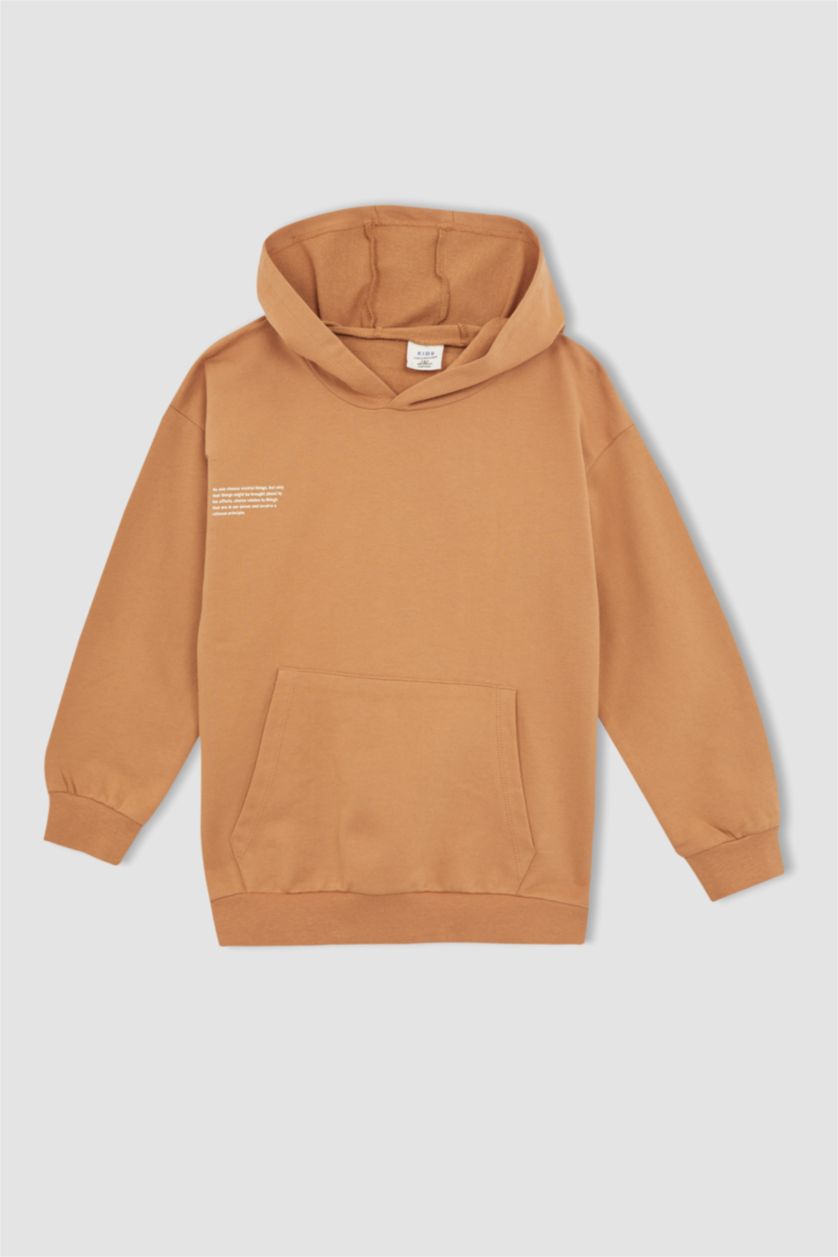 Хлопчачий Бежевий Світшот оверсайз з тонкої тканини для хлопчиків