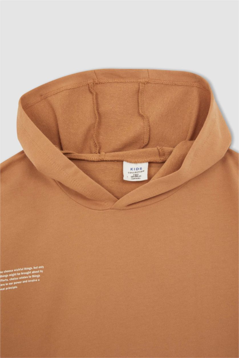 Хлопчачий Бежевий Світшот оверсайз з тонкої тканини для хлопчиків