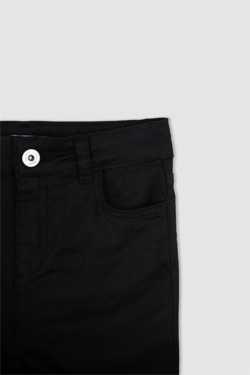 GIRLS & TEENS Black Girls Regular Fit Gabardine Trousers