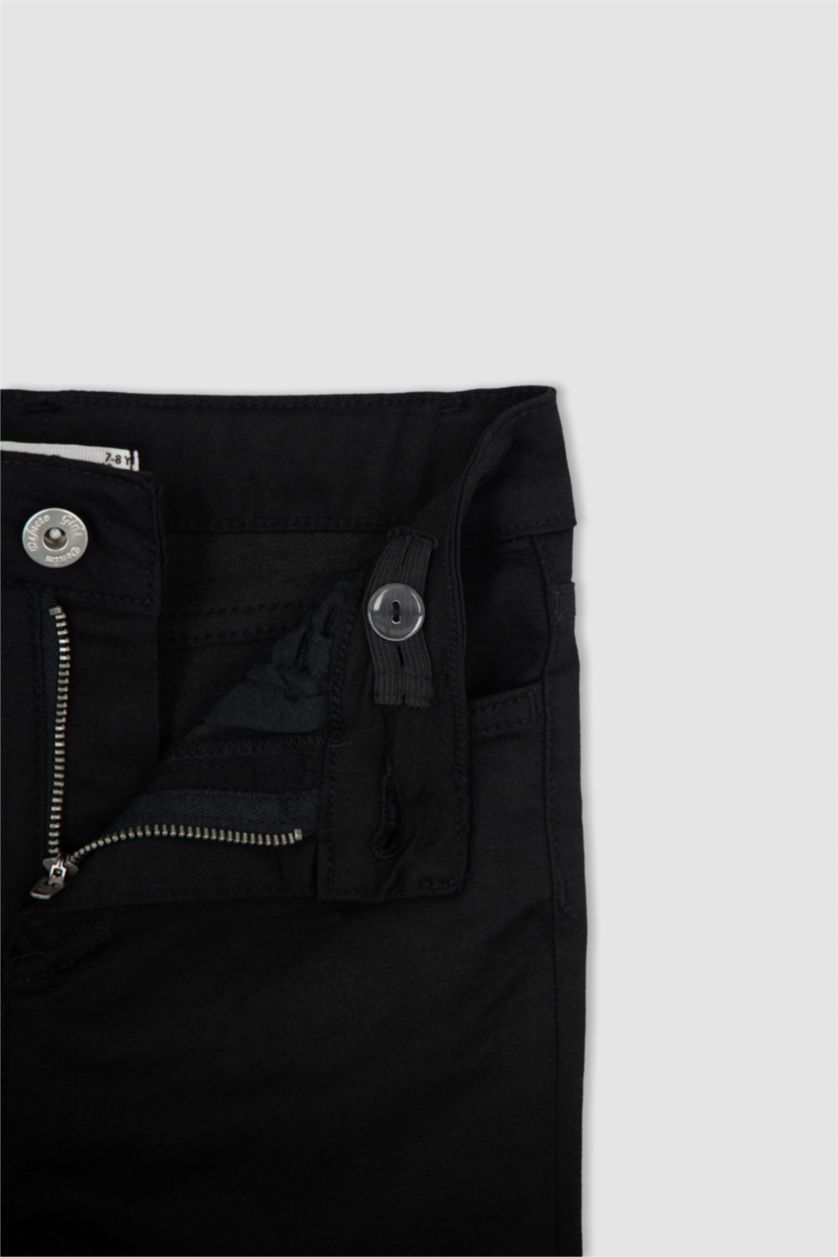 GIRLS & TEENS Black Girls Regular Fit Gabardine Trousers