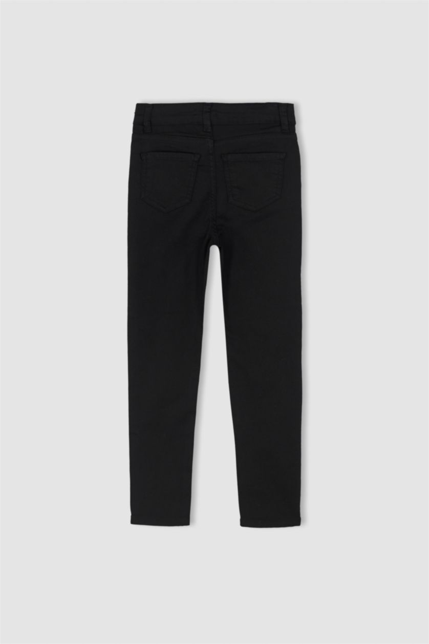 GIRLS & TEENS Black Girls Regular Fit Gabardine Trousers