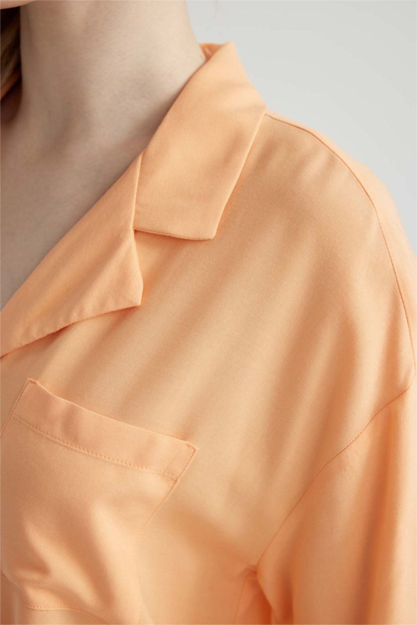 FEMME Orange Chemise à Manches Courtes Coupe régulière