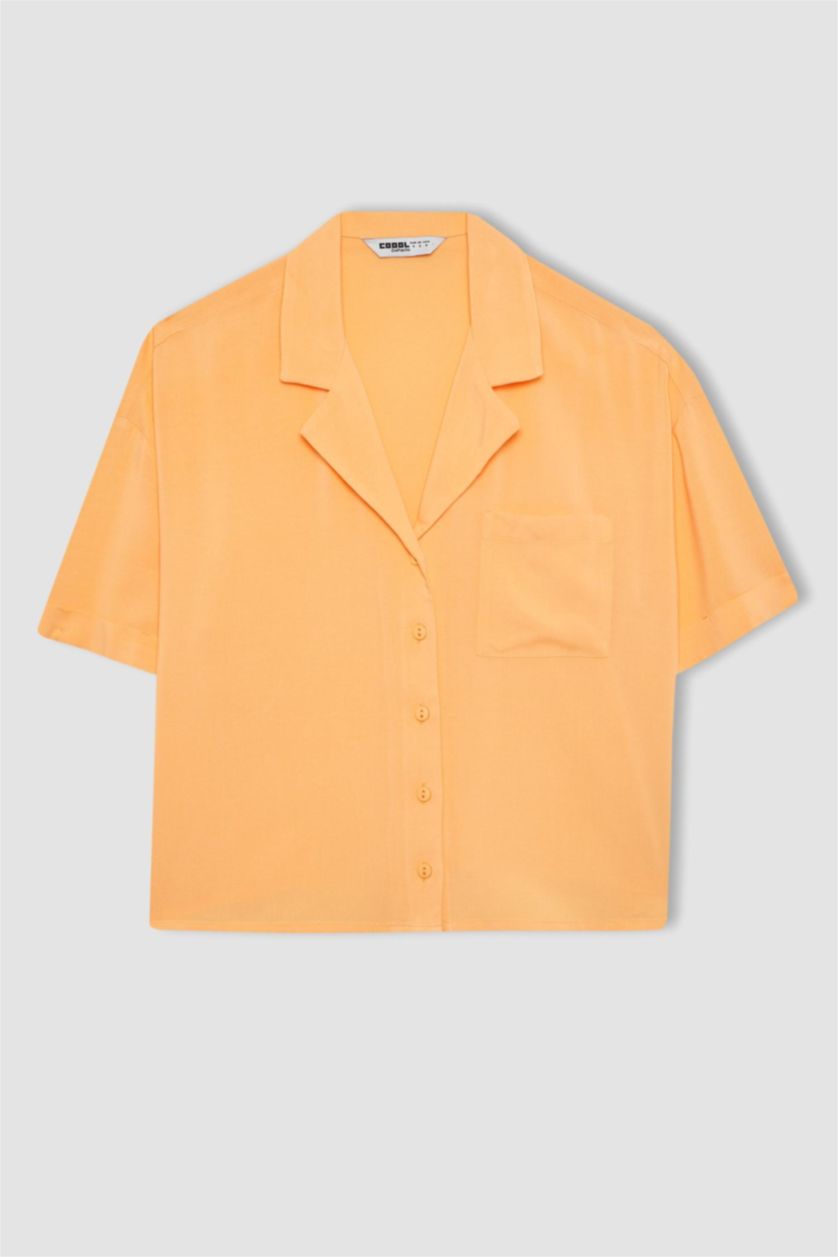 FEMME Orange Chemise à Manches Courtes Coupe régulière