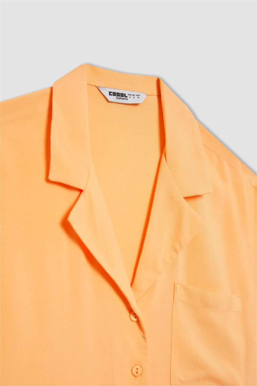 FEMME Orange Chemise à Manches Courtes Coupe régulière