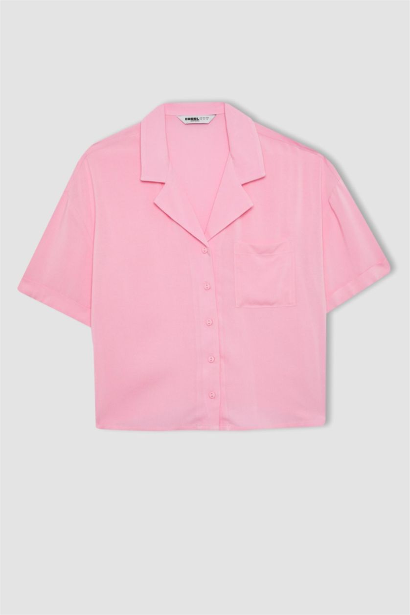 WOMAN Pink Regular Fit Short Sleeve Shirt