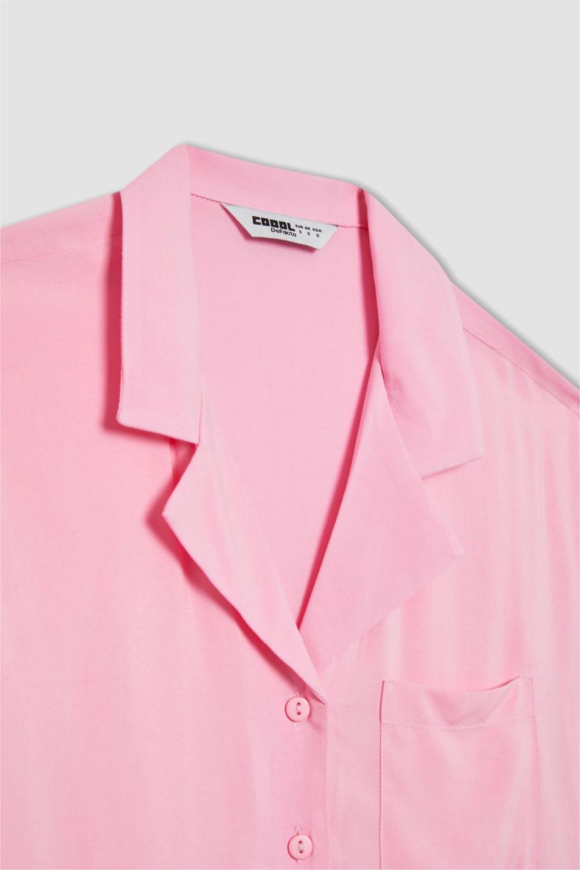 WOMAN Pink Regular Fit Short Sleeve Shirt