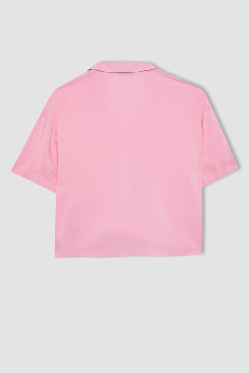 WOMAN Pink Regular Fit Short Sleeve Shirt