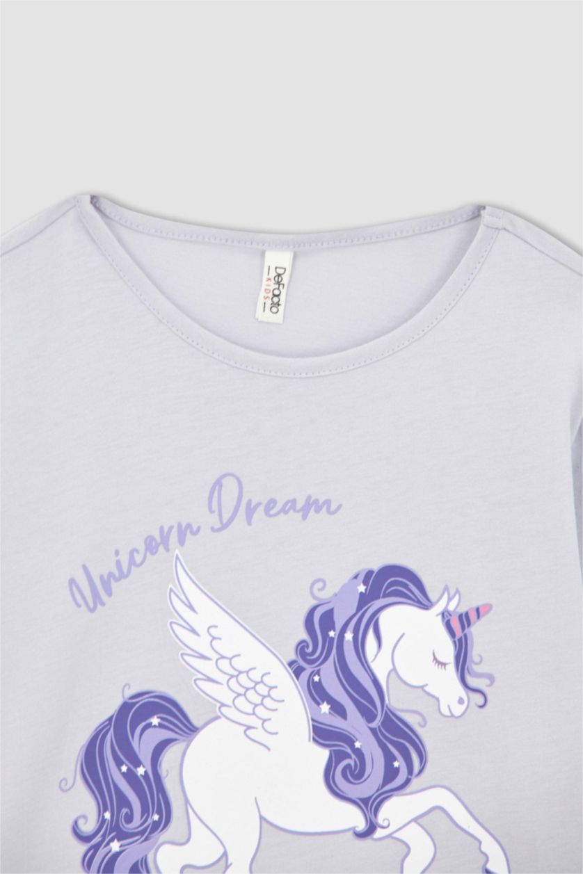GIRLS & TEENS Light Lilac Girl Long Sleeve Unicorn Printed Pyjama Set