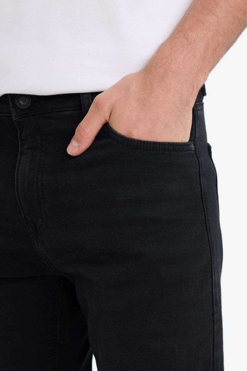 Erkek Siyah Sergio Regular Fıt Normal Bel Boru Paça Pantolon