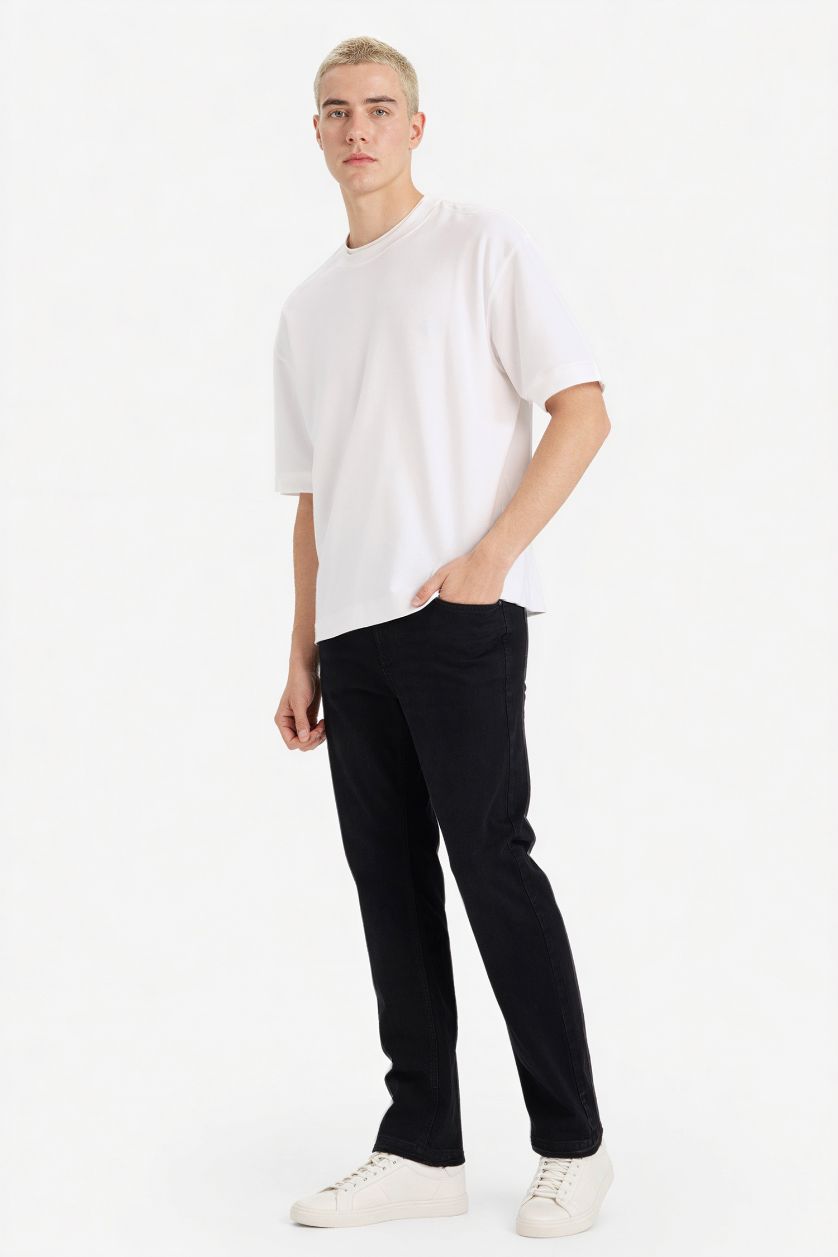 Erkek Siyah Sergio Regular Fit Jean Pantolon