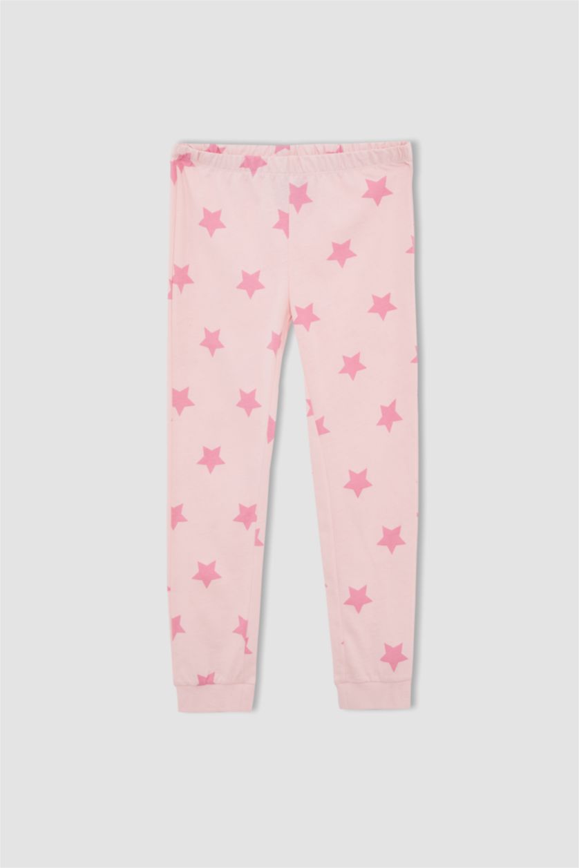 بنات زهري فاتح طقم بيجاما قطنية بأكمام طويلة وطبعة يونيكورن بناتي