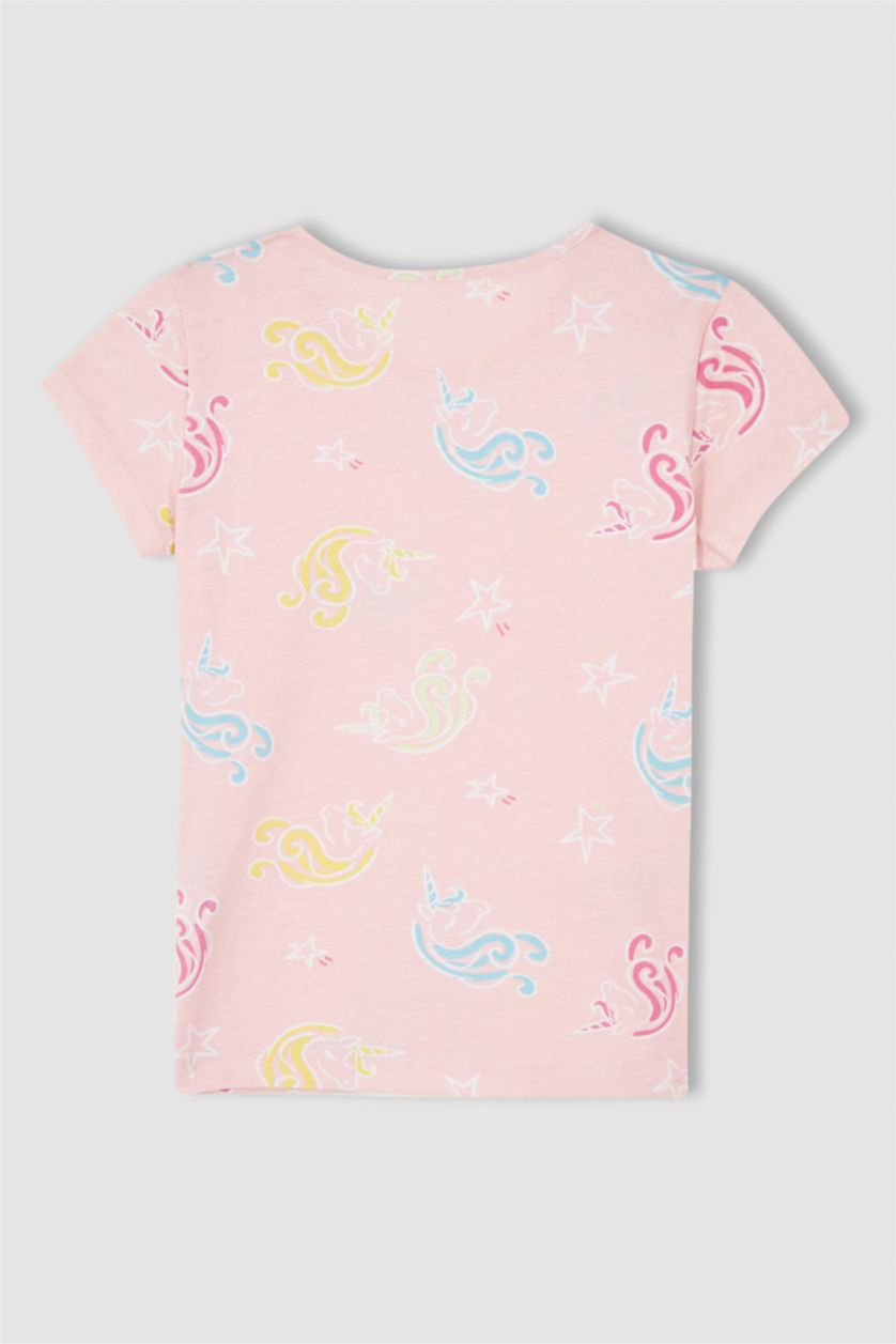 GIRLS & TEENS Light Pink Girl Short Sleeve Printed Mini Pyjama Set