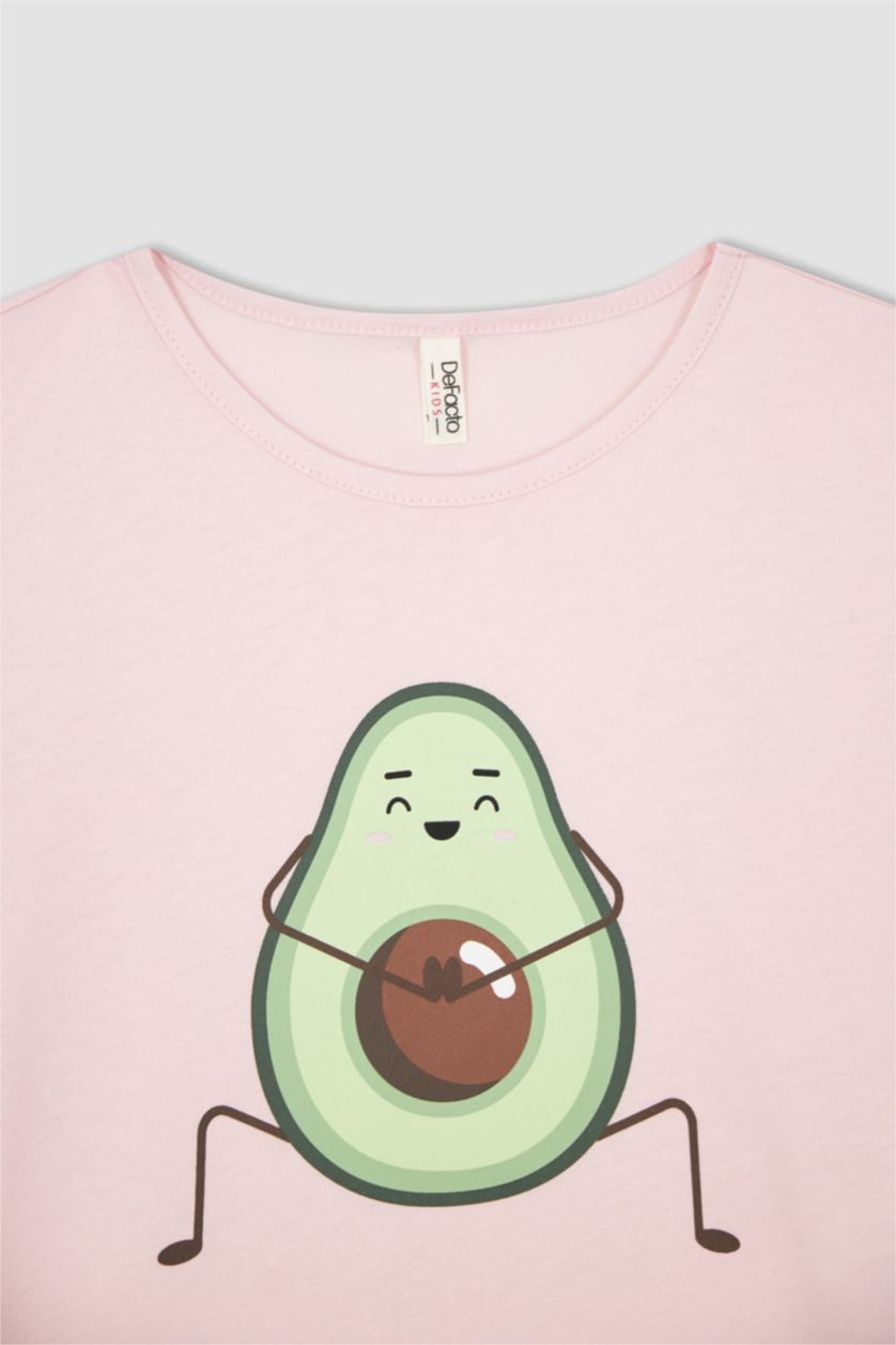 GIRLS & TEENS Pink Girl Short Sleeve Avocado Print Pyjama Set