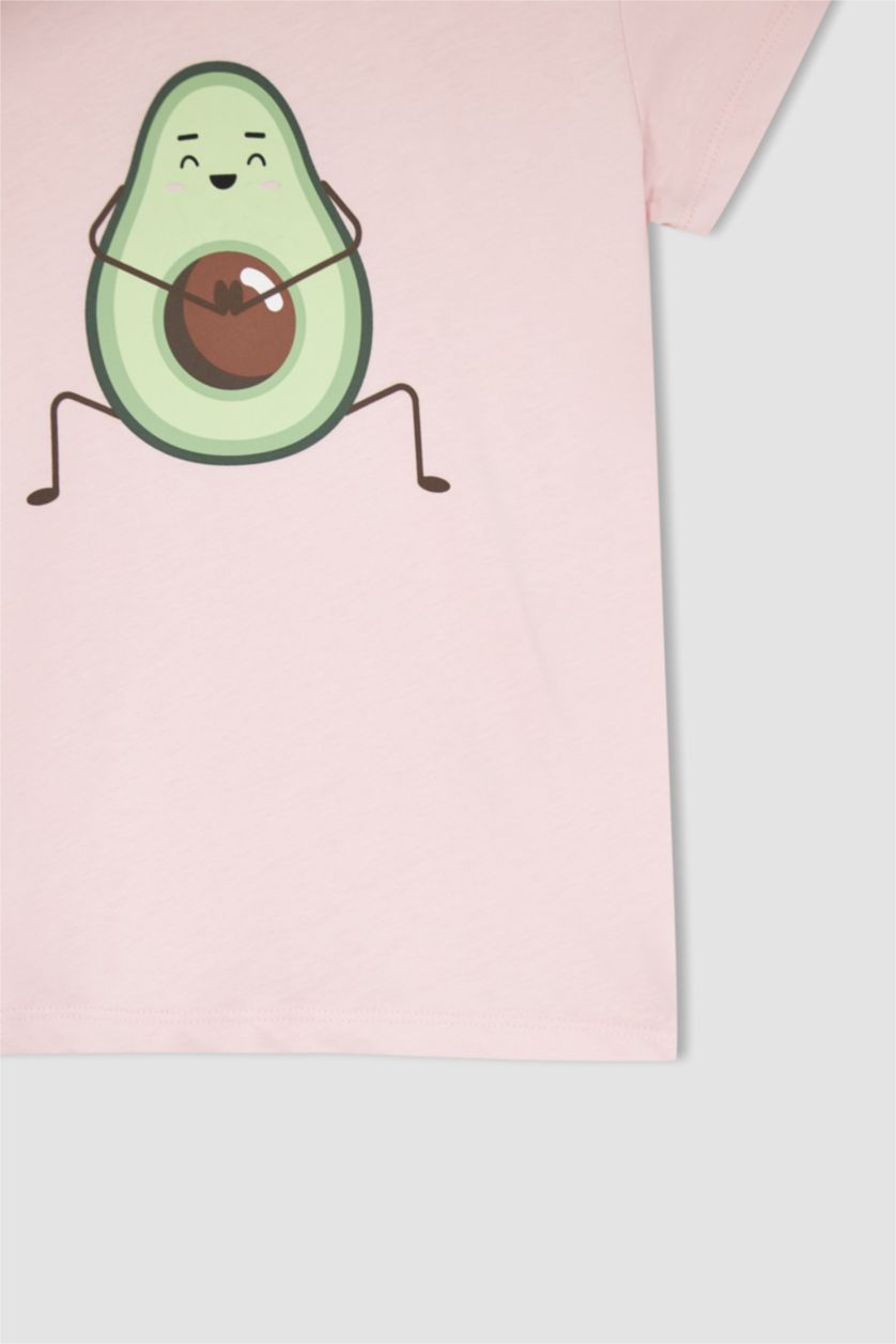 GIRLS & TEENS Pink Girl Short Sleeve Avocado Print Pyjama Set