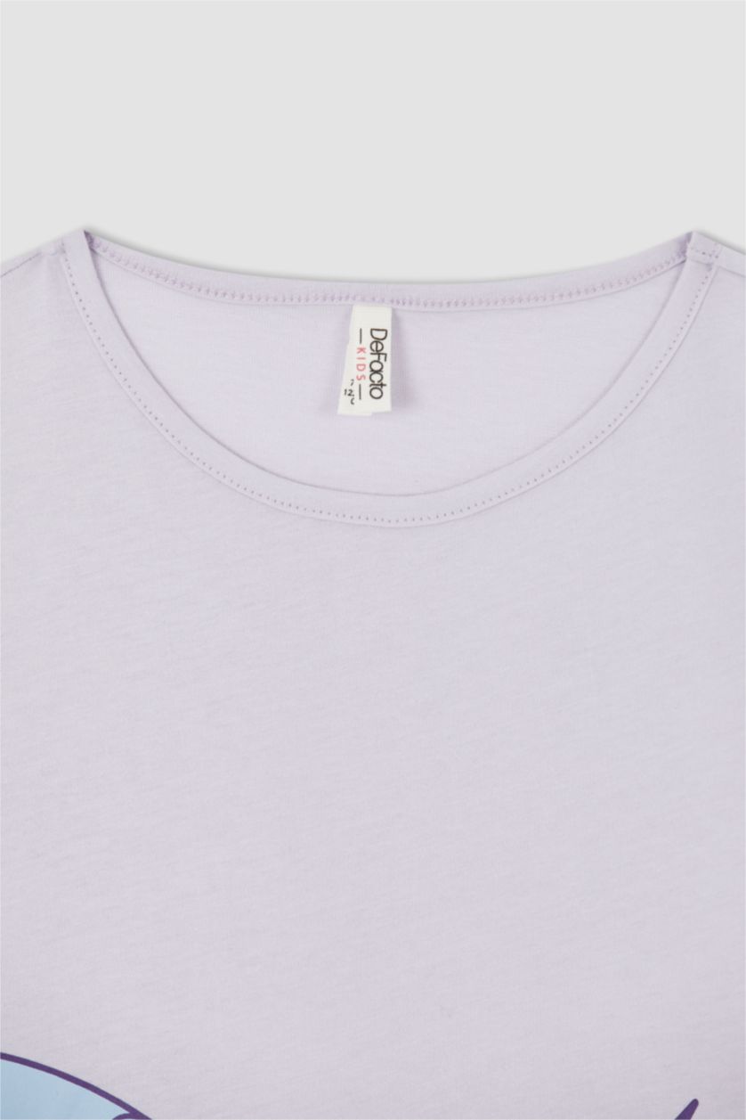 FILLES Violet Clair Ensemble de pyjama short à manches courtes en coton imprimé licorne pour filles