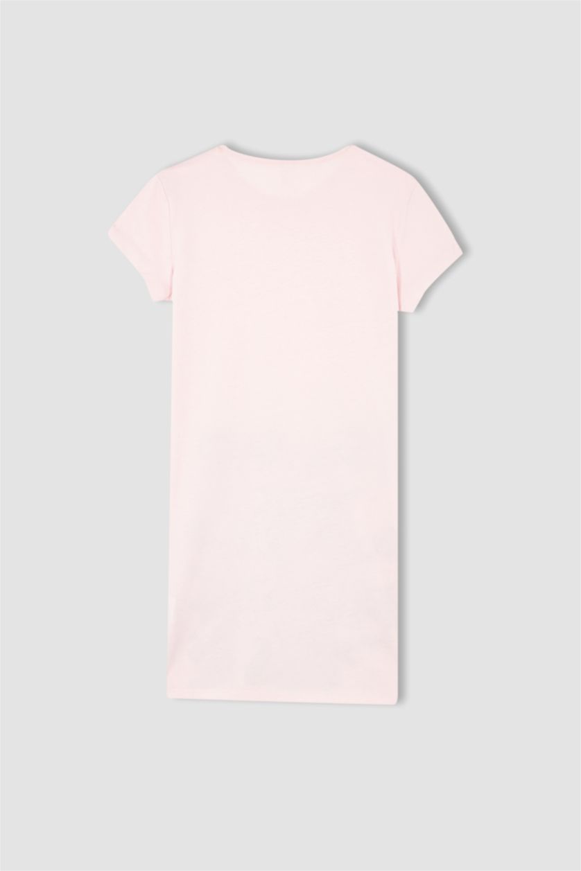 FILLES Rose Robe d'été en coton à manches courtes imprimée panda coupe régulière pour fille