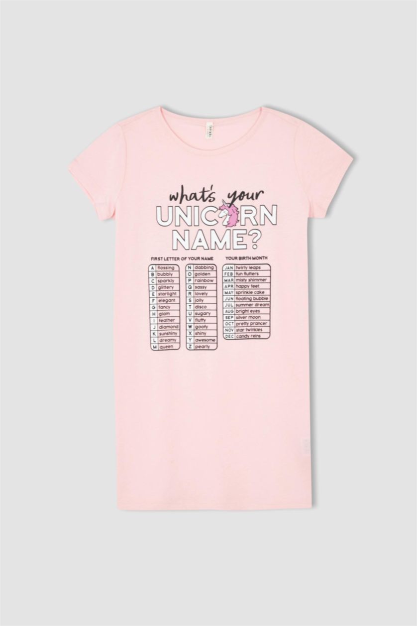 FILLES Rose Clair Robe Coupe Classique À Manches Courtes