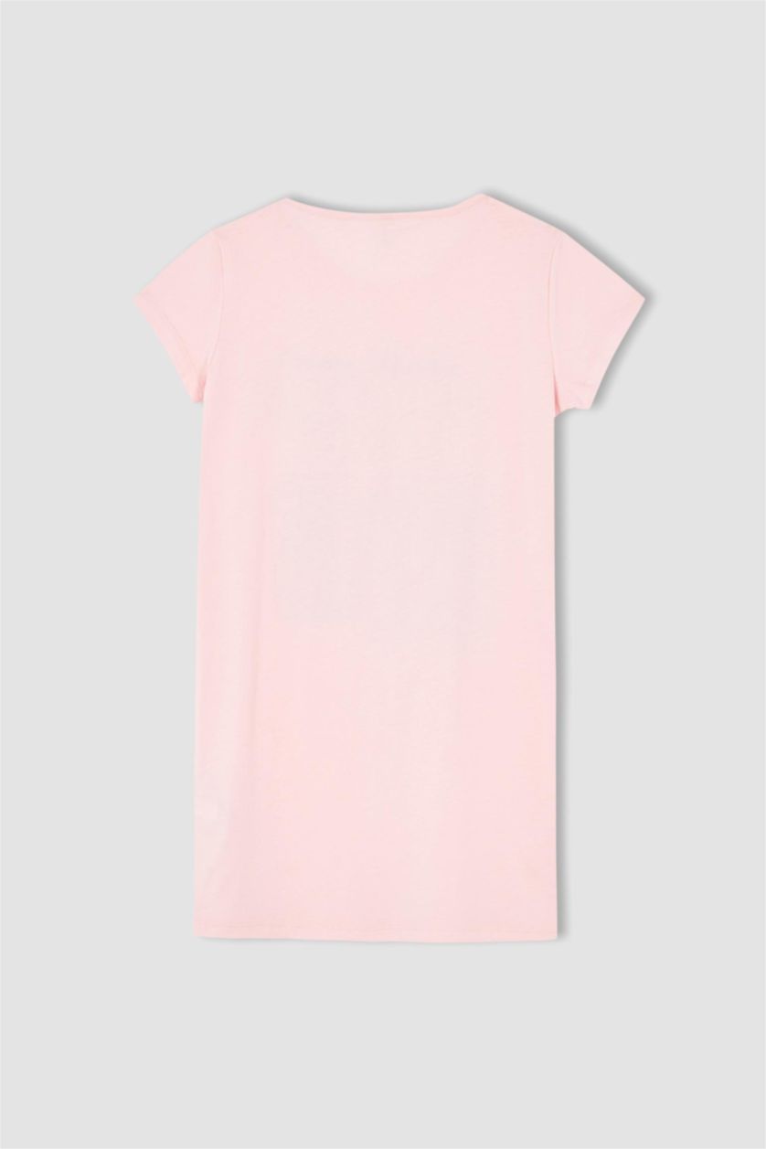 FILLES Rose Clair Robe Coupe Classique À Manches Courtes