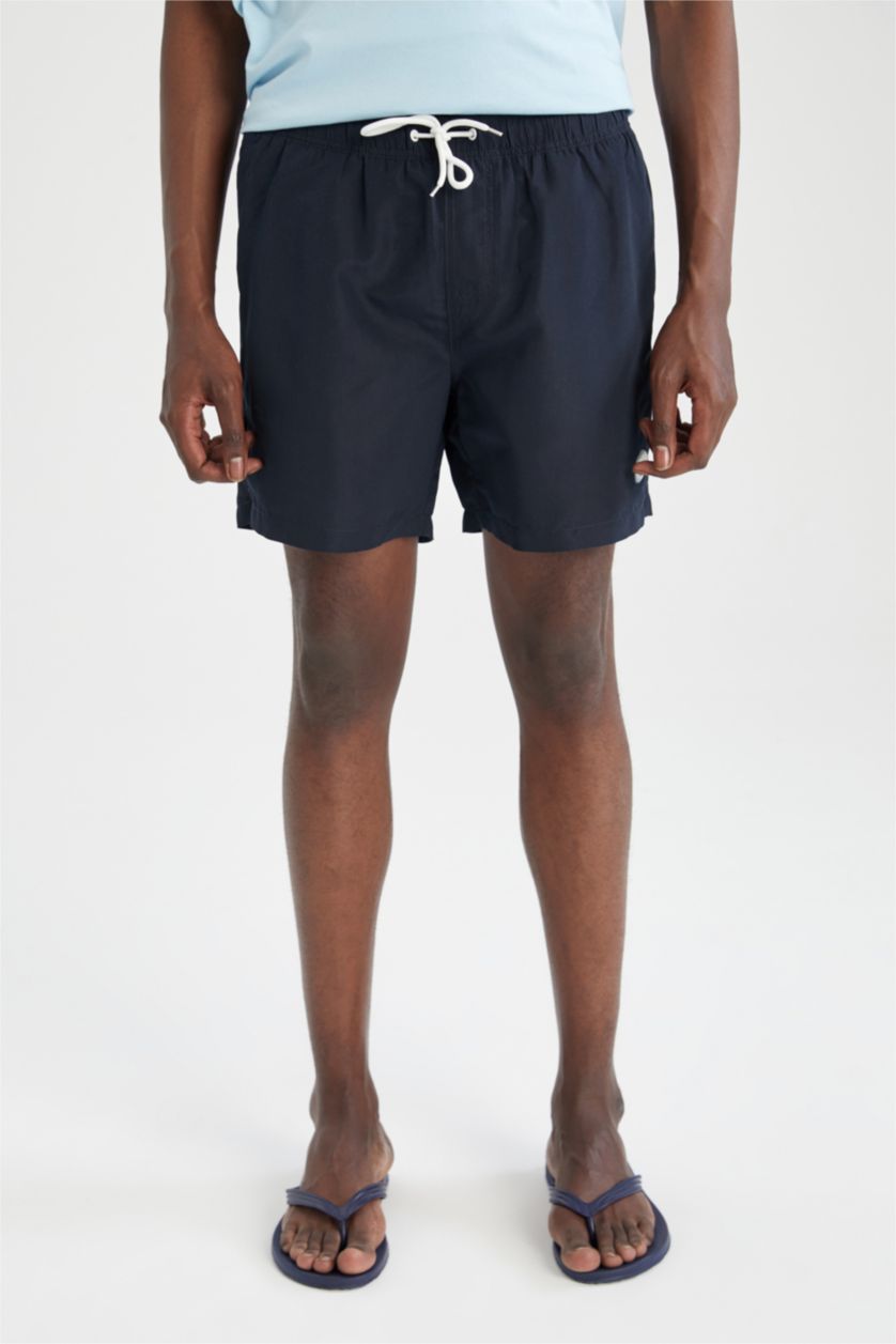 رجال كحلي شورت سباحة قصير أساسي