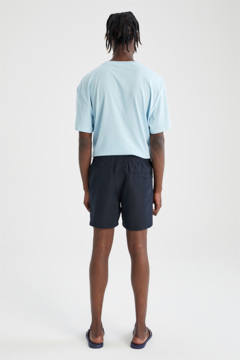 رجال كحلي شورت سباحة قصير أساسي