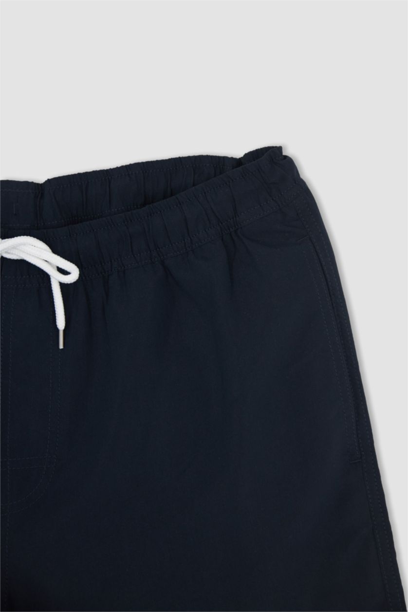 رجال كحلي شورت سباحة قصير أساسي