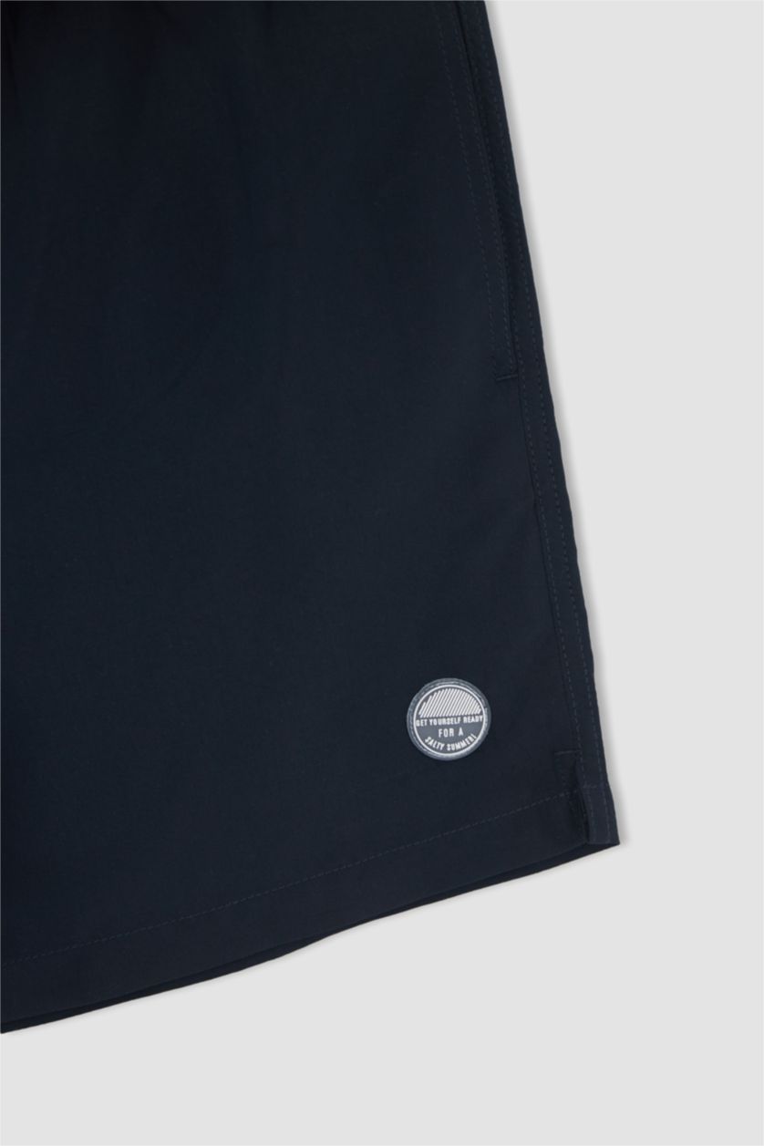 رجال كحلي شورت سباحة قصير أساسي