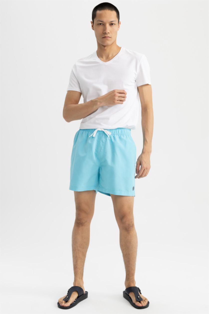 HOMME Turquoise Short de Bain Basique à Courte Longueur