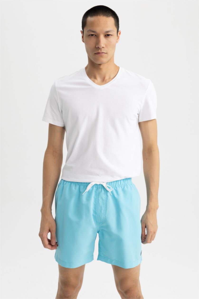 HOMME Turquoise Short de Bain Basique à Courte Longueur