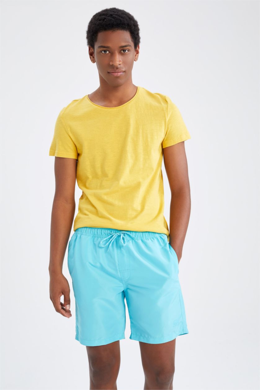 HOMME Turquoise Short de bain basique à coupe régulière
