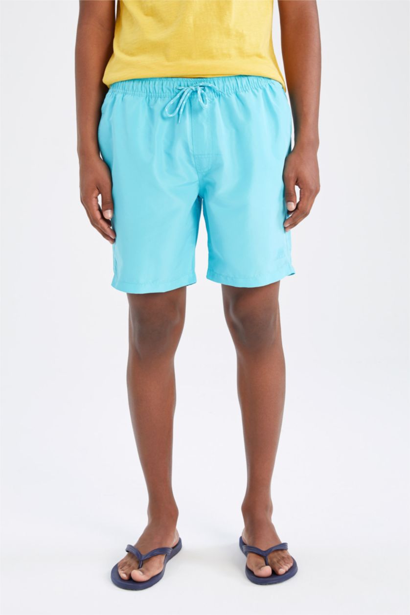 HOMME Turquoise Short de bain basique à coupe régulière