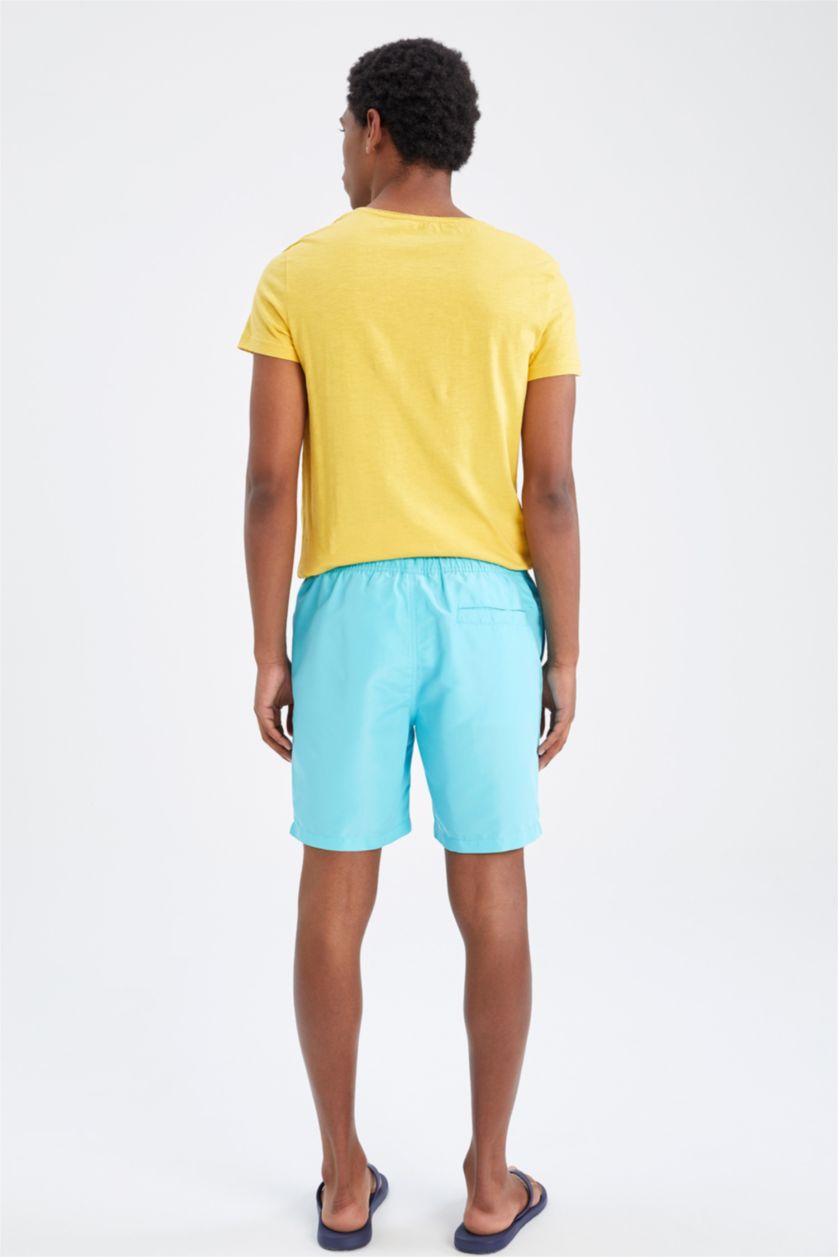 HOMME Turquoise Short de bain basique à coupe régulière