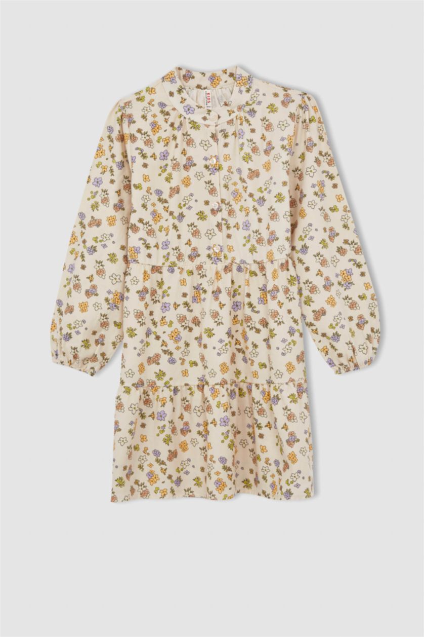 GIRLS & TEENS Stone Girl Long Sleeve Floral Print Midi Dress