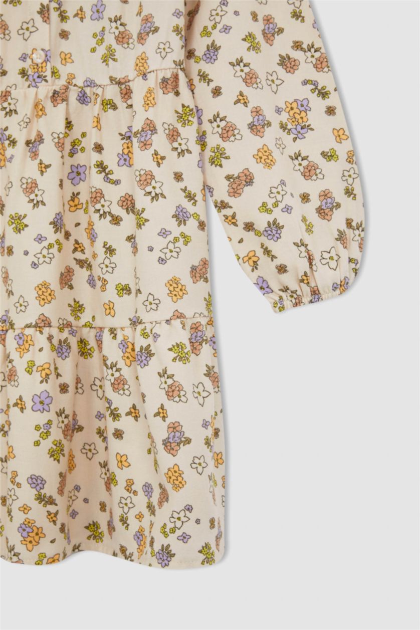 GIRLS & TEENS Stone Girl Long Sleeve Floral Print Midi Dress