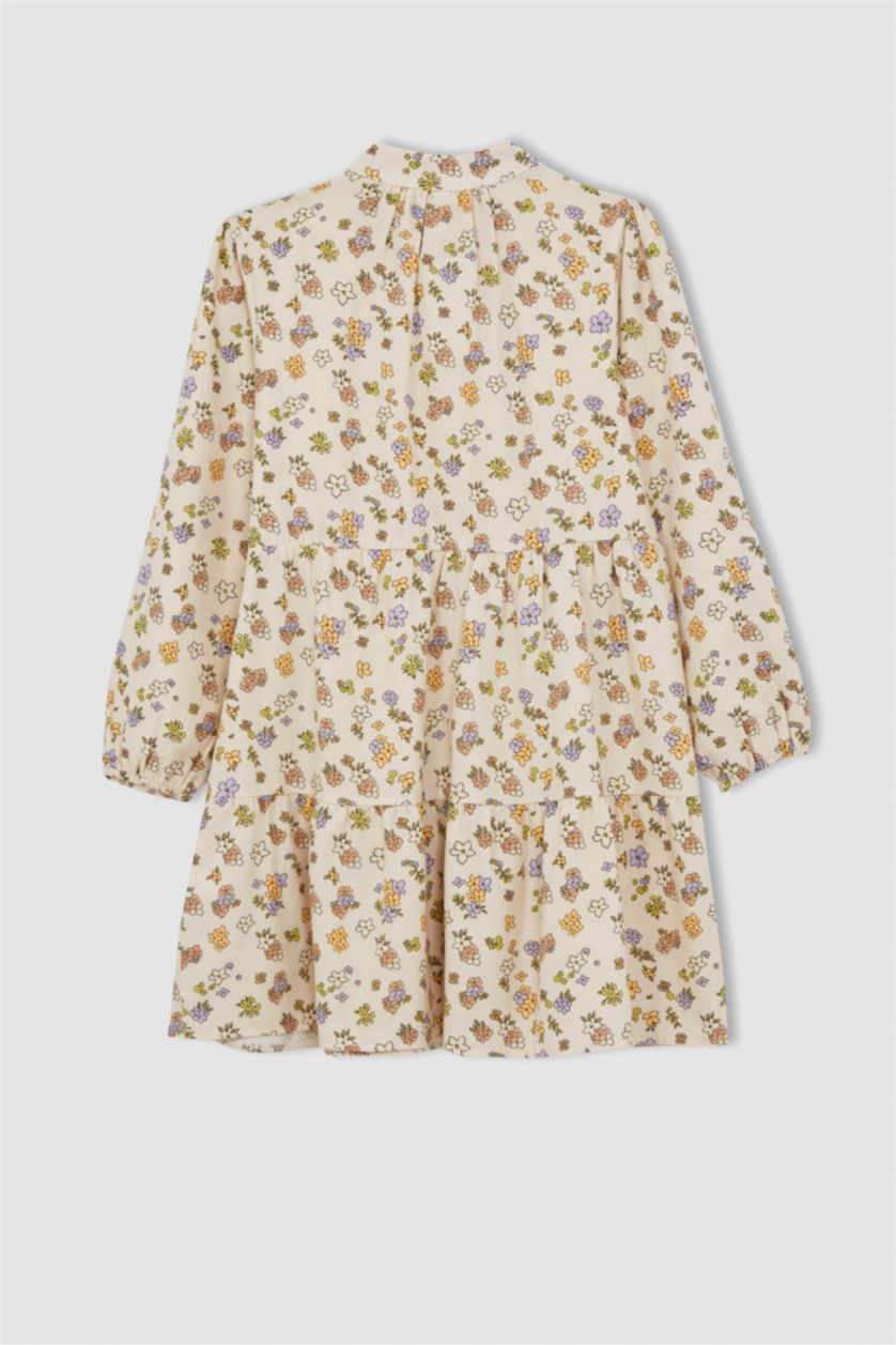 GIRLS & TEENS Stone Girl Long Sleeve Floral Print Midi Dress