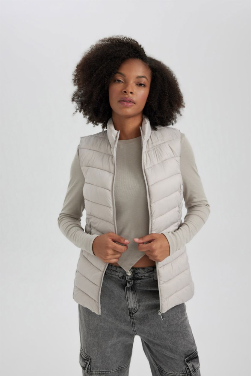 Kadın Kum Regular Fıt Yelek