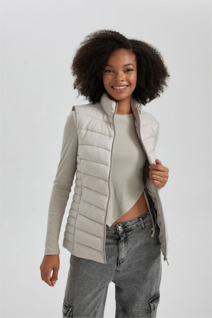 Kadın Kum Regular Fıt Yelek