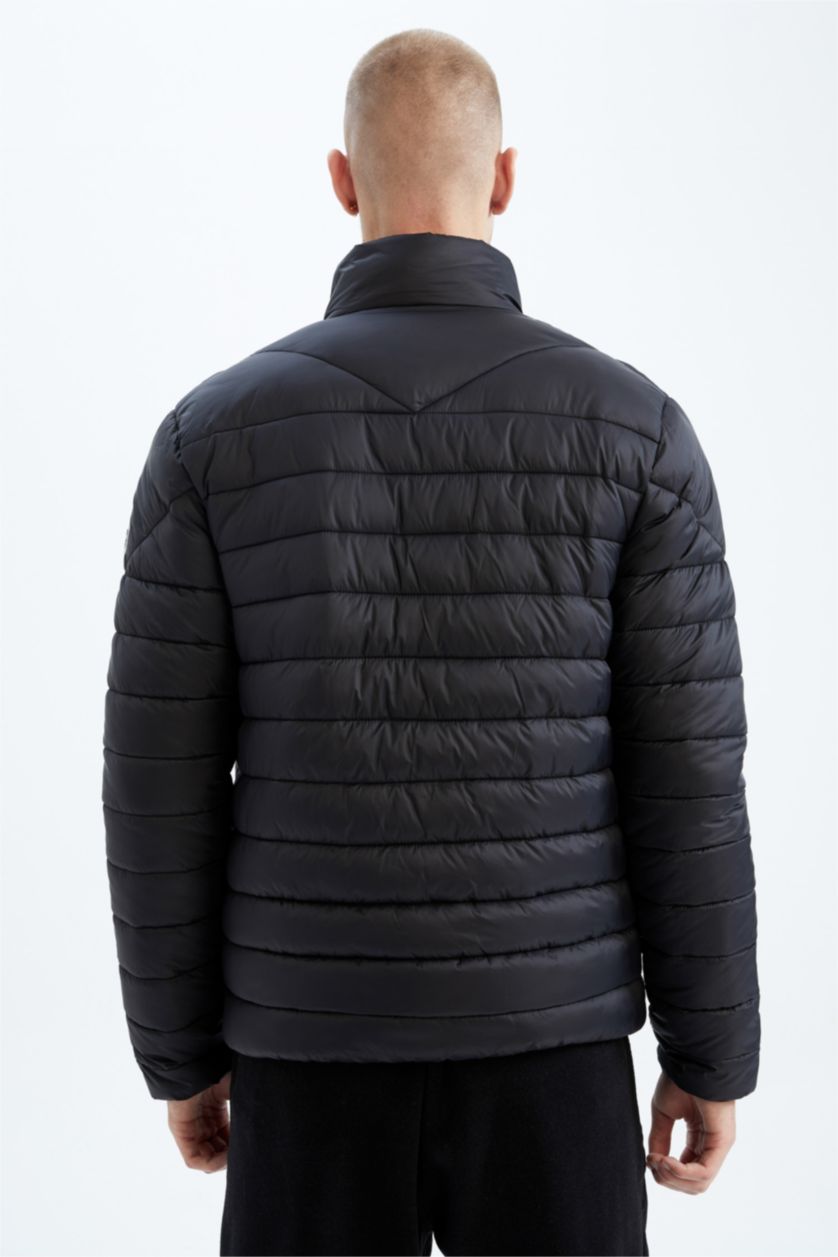 Man Black Defacto Fit Standard Fit Puffer Jacket
