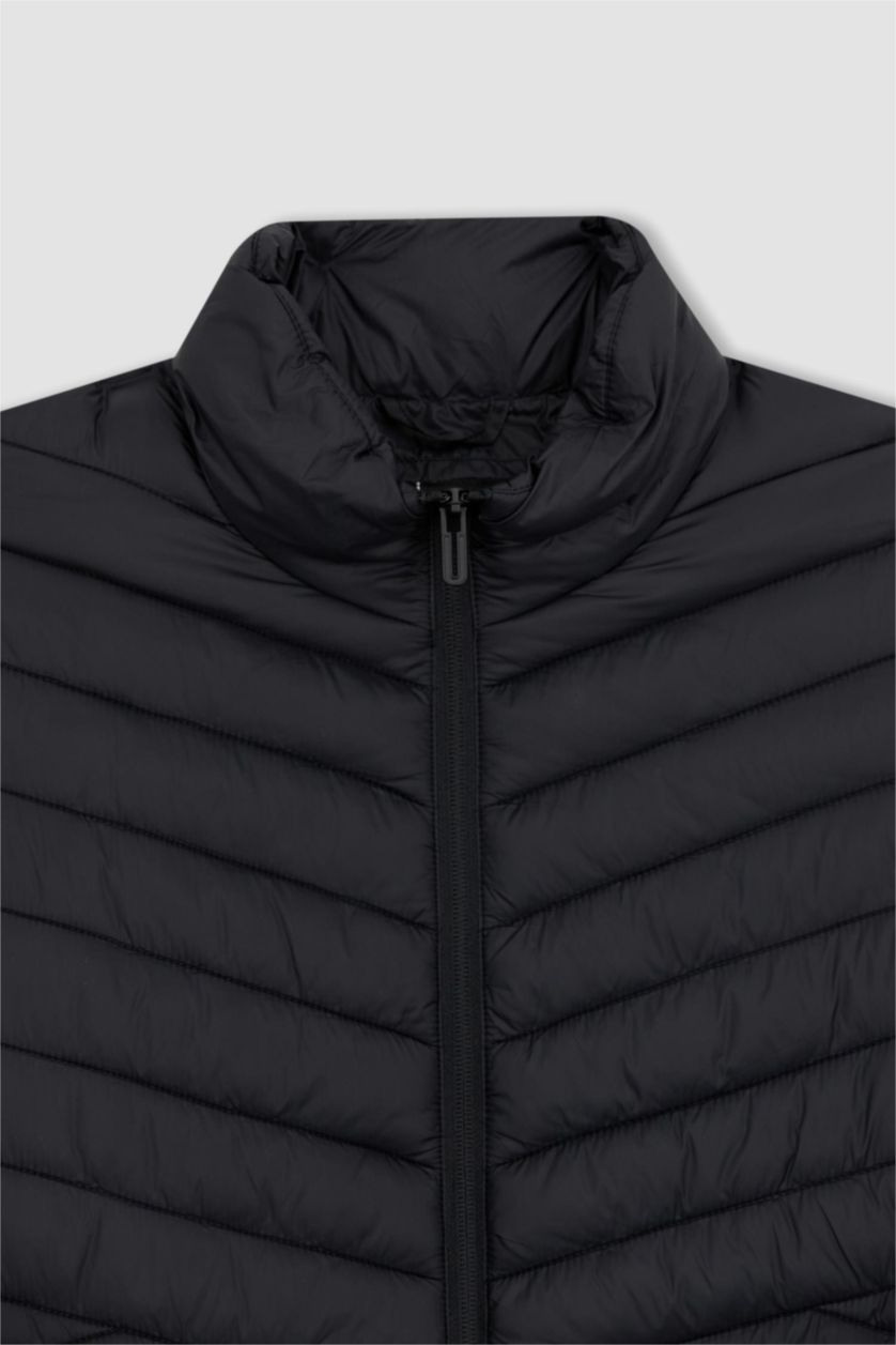 Man Black Defacto Fit Standard Fit Puffer Jacket