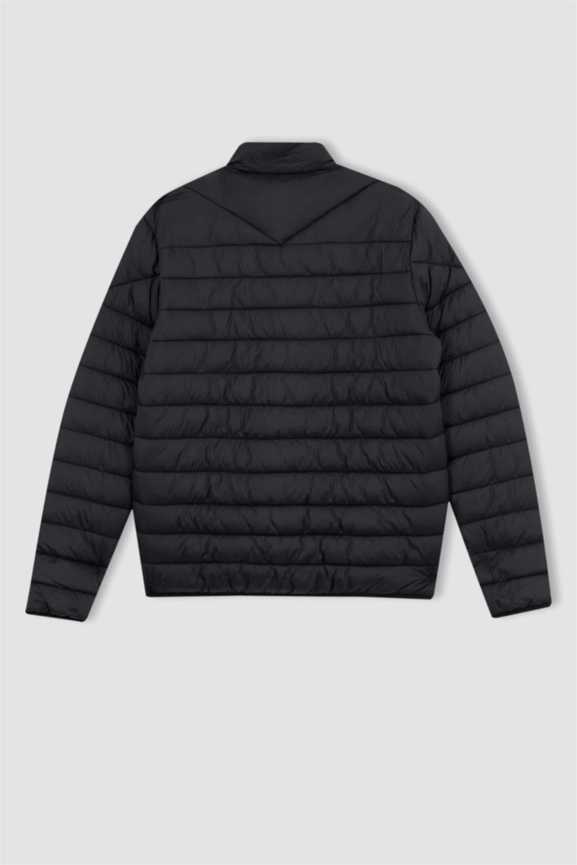 Man Black Defacto Fit Standard Fit Puffer Jacket