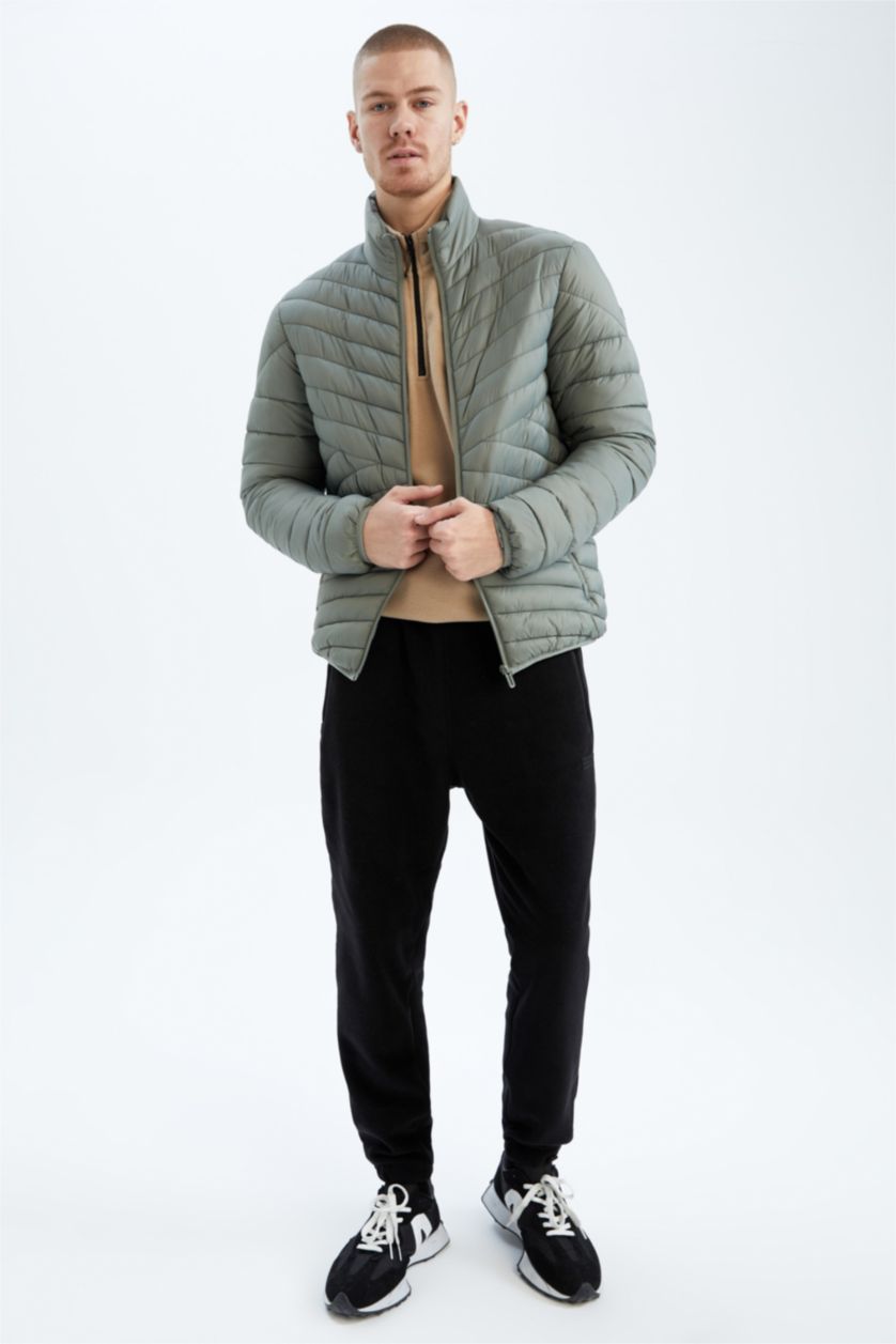 MAN Light Khaki Defacto Fit Standard Fit Coat