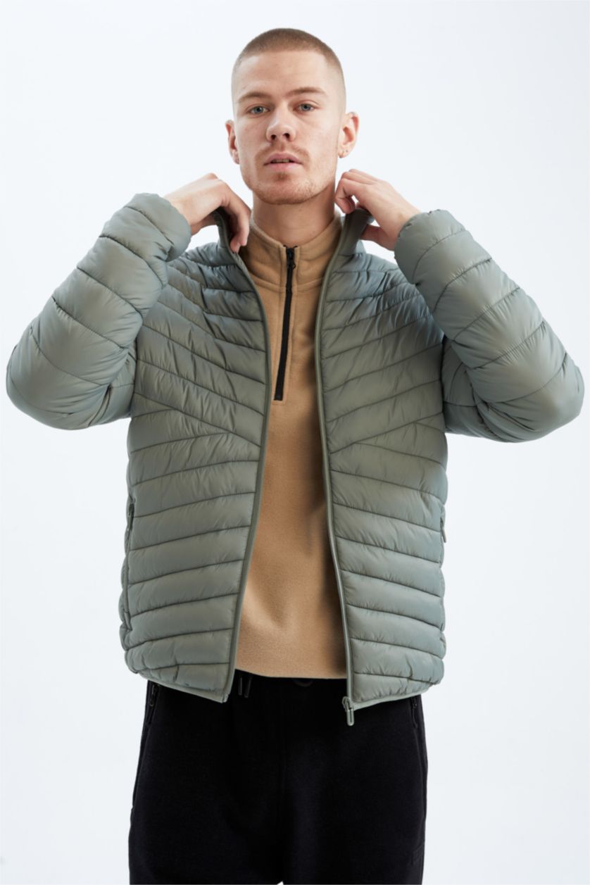 MAN Light Khaki Defacto Fit Standard Fit Coat