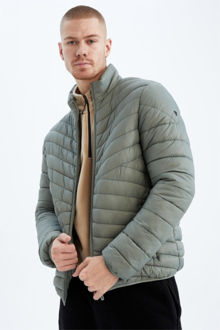 MAN Light Khaki Defacto Fit Standard Fit Coat