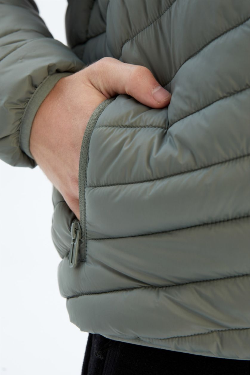 MAN Light Khaki Defacto Fit Standard Fit Coat