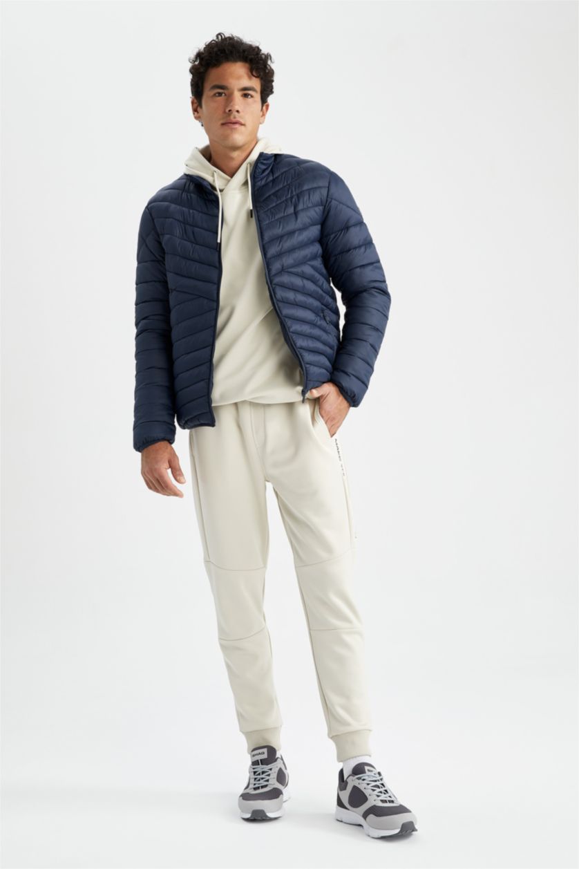 Erkek Lacivert DeFactoFit Standart Fit Şişme Mont