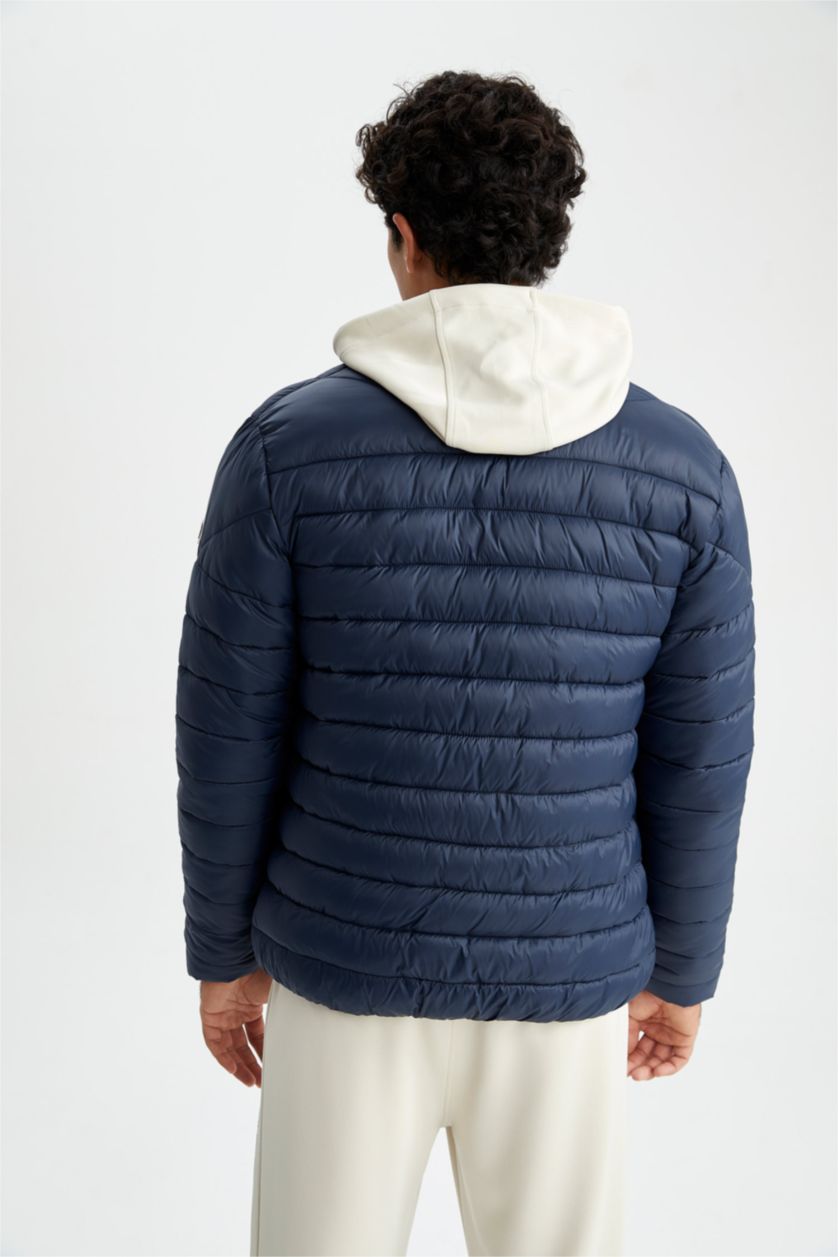 Erkek Lacivert DeFactoFit Standart Fit Şişme Mont