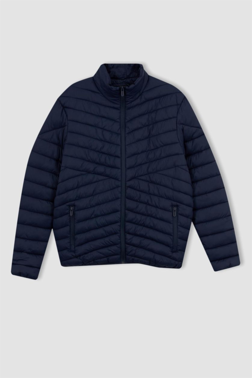 Erkek Lacivert DeFactoFit Standart Fit Şişme Mont