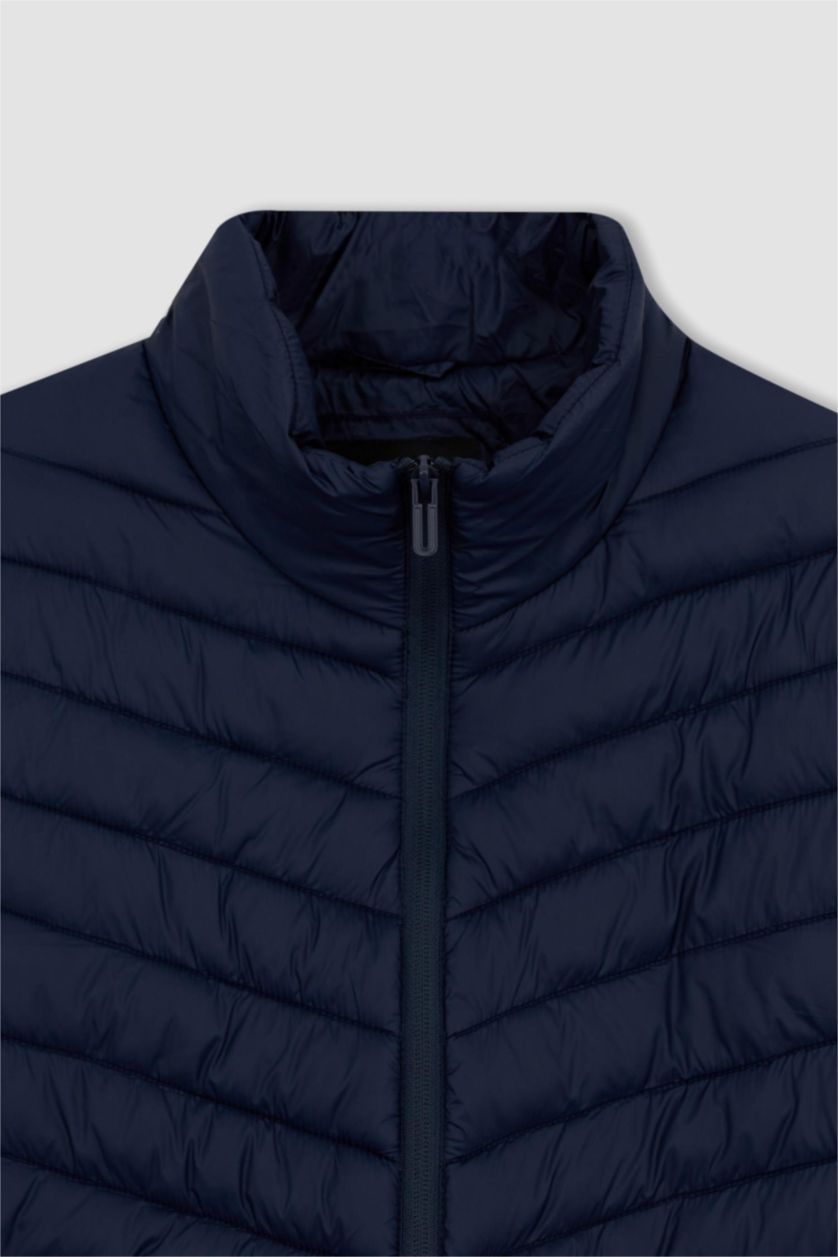 Erkek Lacivert DeFactoFit Standart Fit Şişme Mont